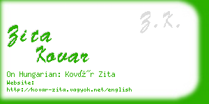 zita kovar business card